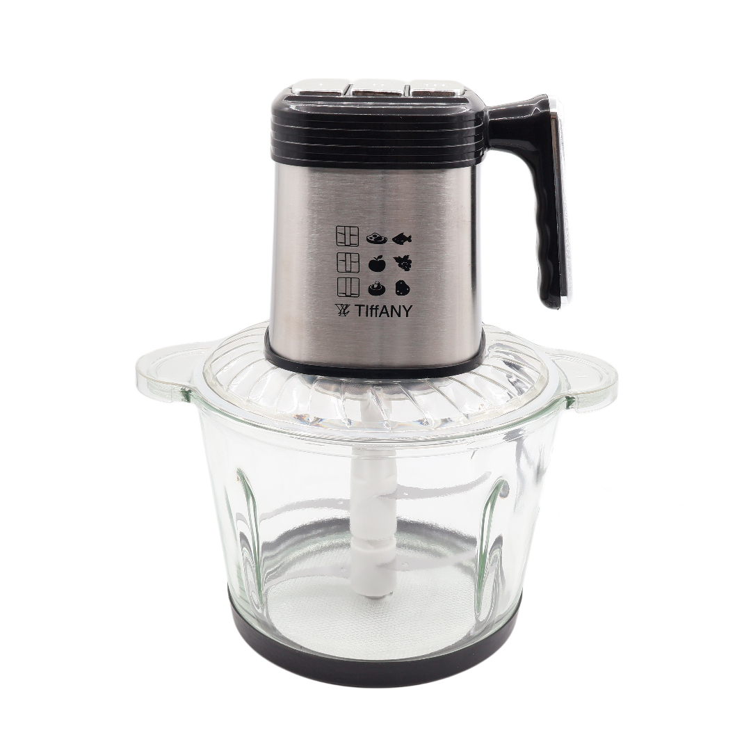 Chopper electric Tiffany TF-2009, argintiu, plastic, sticlă și oțel inoxibil, 3.5 L, 4800 W