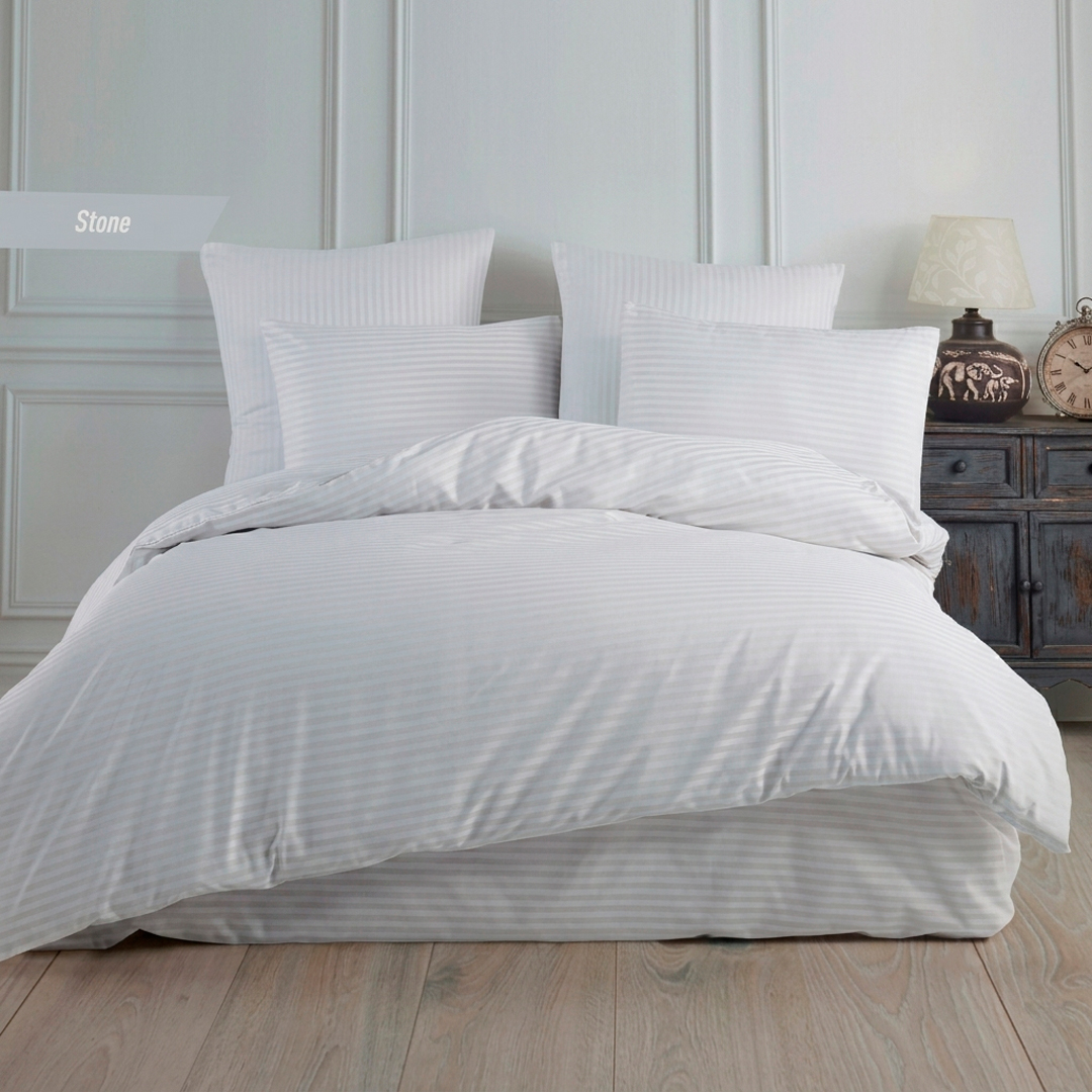 Lenjerie de pat IPECKE, Deluxe Satin, 200 x 220 cm, 4 piese - Stone