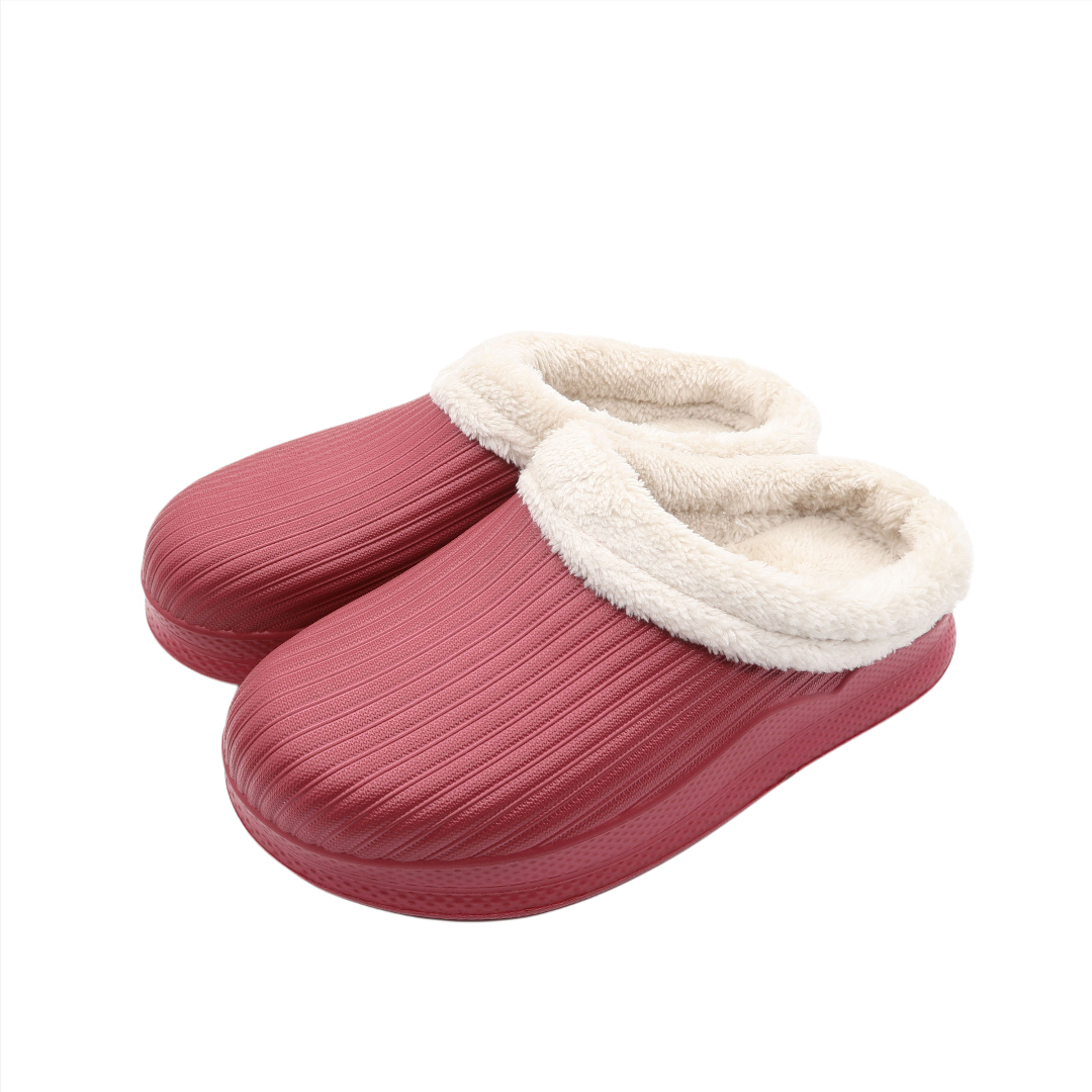 Galoși pentru dame M25-172, profil jos, cu blană, PVC, burgundi, mărimea 36-37 / 40-41