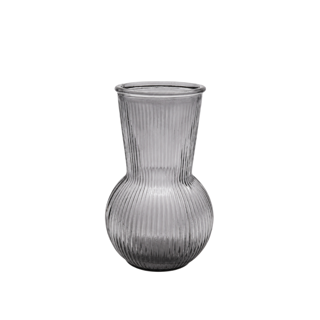 Vază pentru flori M26-175, sticlă, gri, 11 x 18 cm