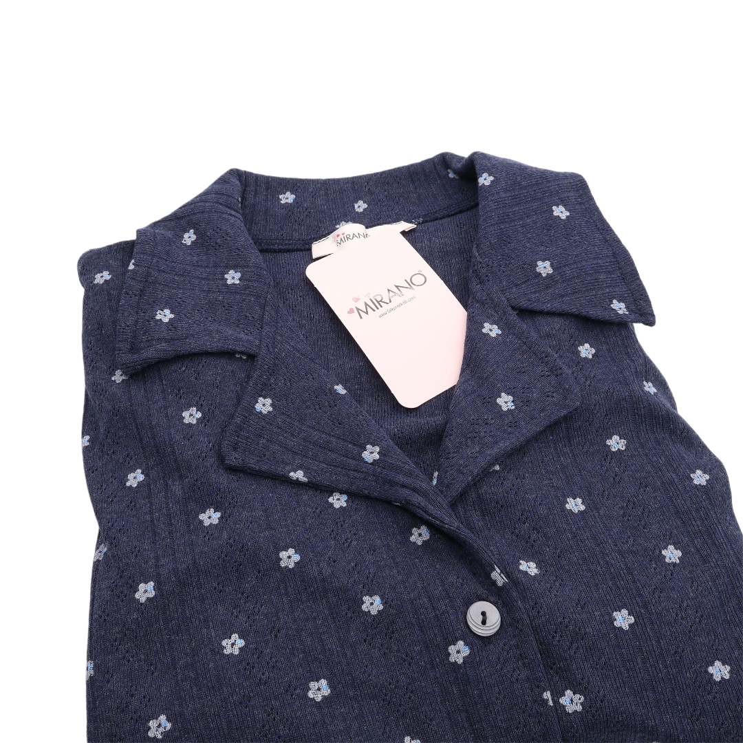 Pijama pentru dame Mirano, maiou cu pantaloni, 1709, albastră cu floricele, M-L-XL - thumbs image 2