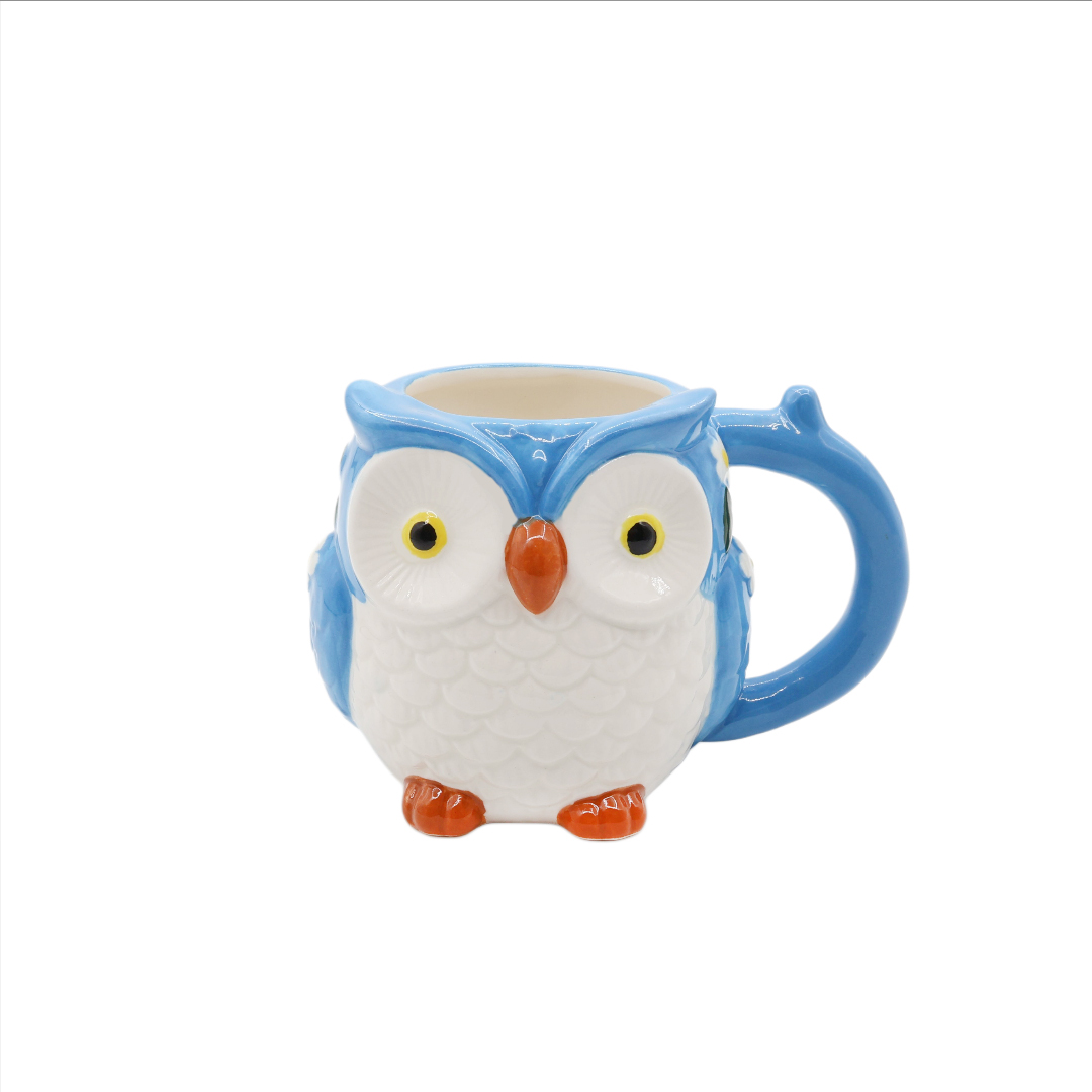 Cană M26-197, bufniță albastră, ceramică, 250 ml