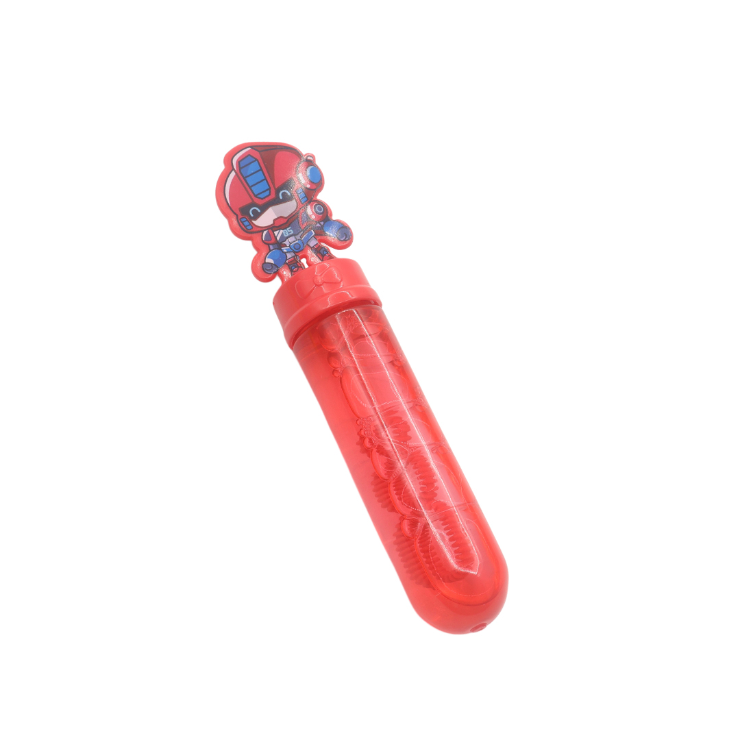 Мыльные пузыри Bubble Toys M19-218 "Робот", пластик, многоцветный, 14x3 см - Красный
