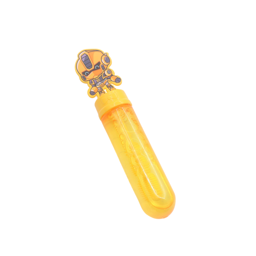 Мыльные пузыри Bubble Toys M19-218 "Робот", пластик, многоцветный, 14x3 см - Жёлтый