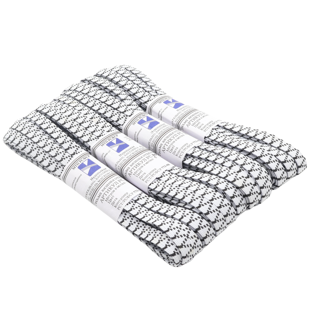 M19-94 Elastic, alb+negru, 5M (4pcs) 1/400 buc - thumbs image 3