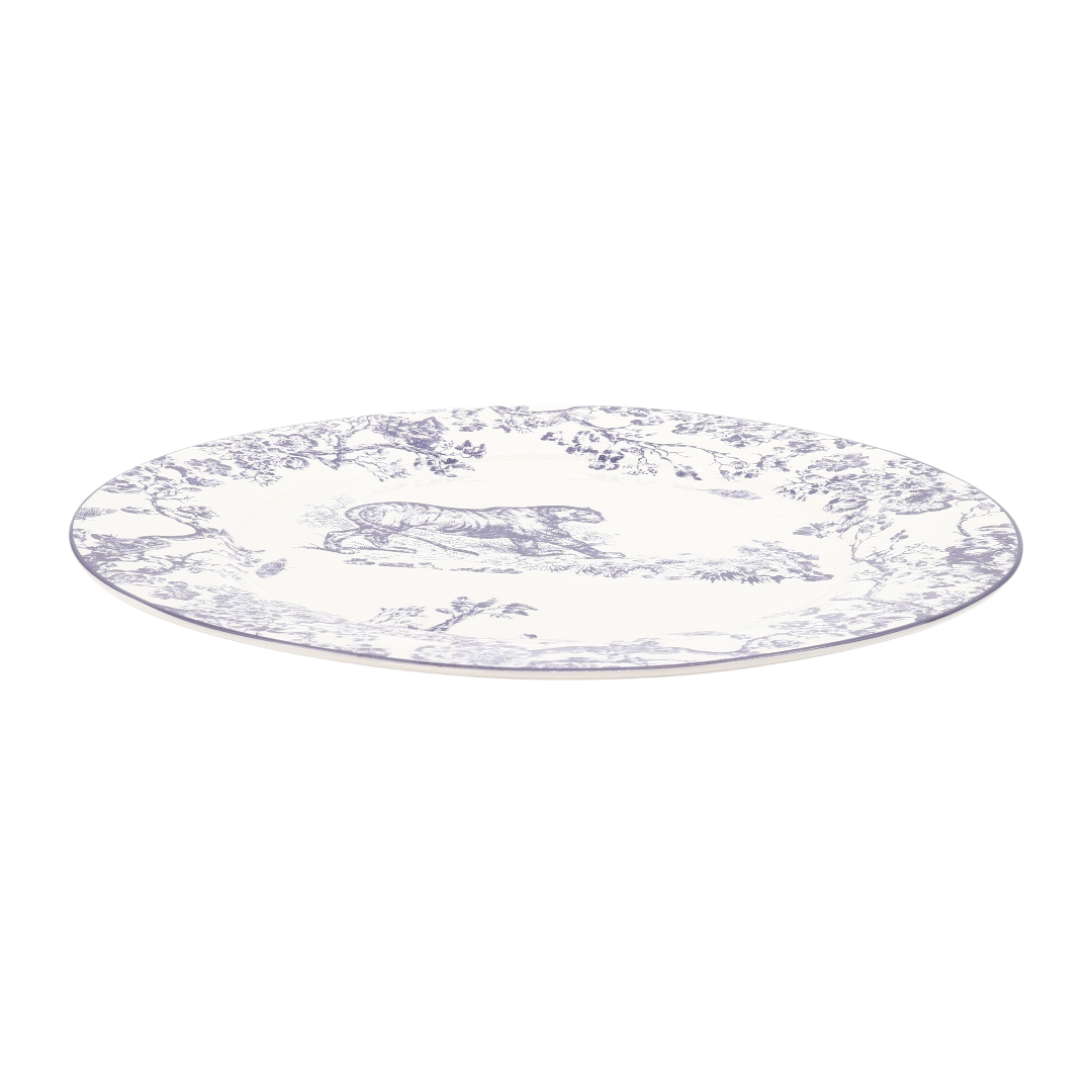 Farfurie vintage M24-1, ceramică, imprimeu cu tigru, 1.9 cm x 26.7 cm