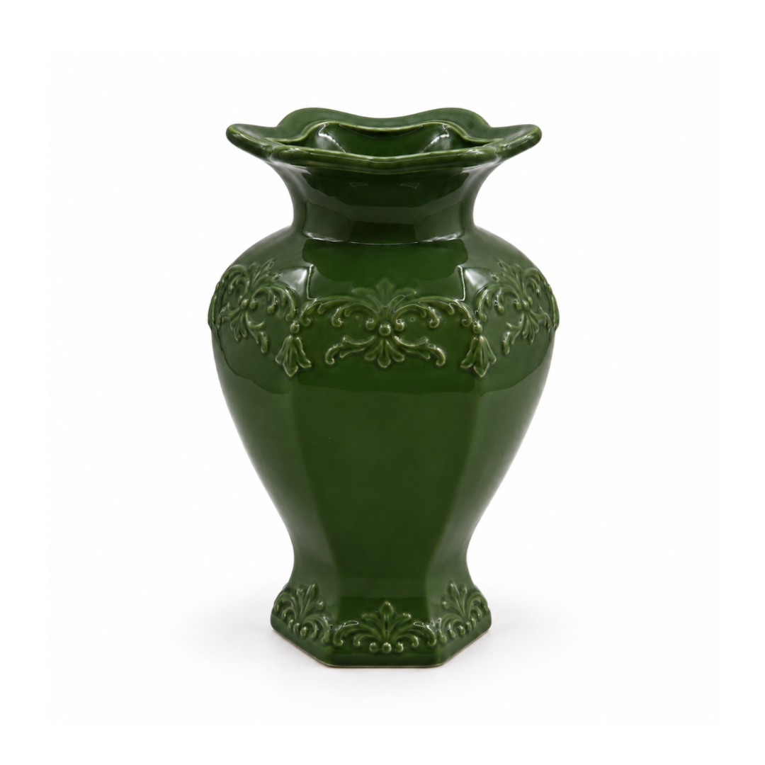 Vază pentru flori M26-333, ceramică, vintage, multicolor, 20.3 x 14.5 cm