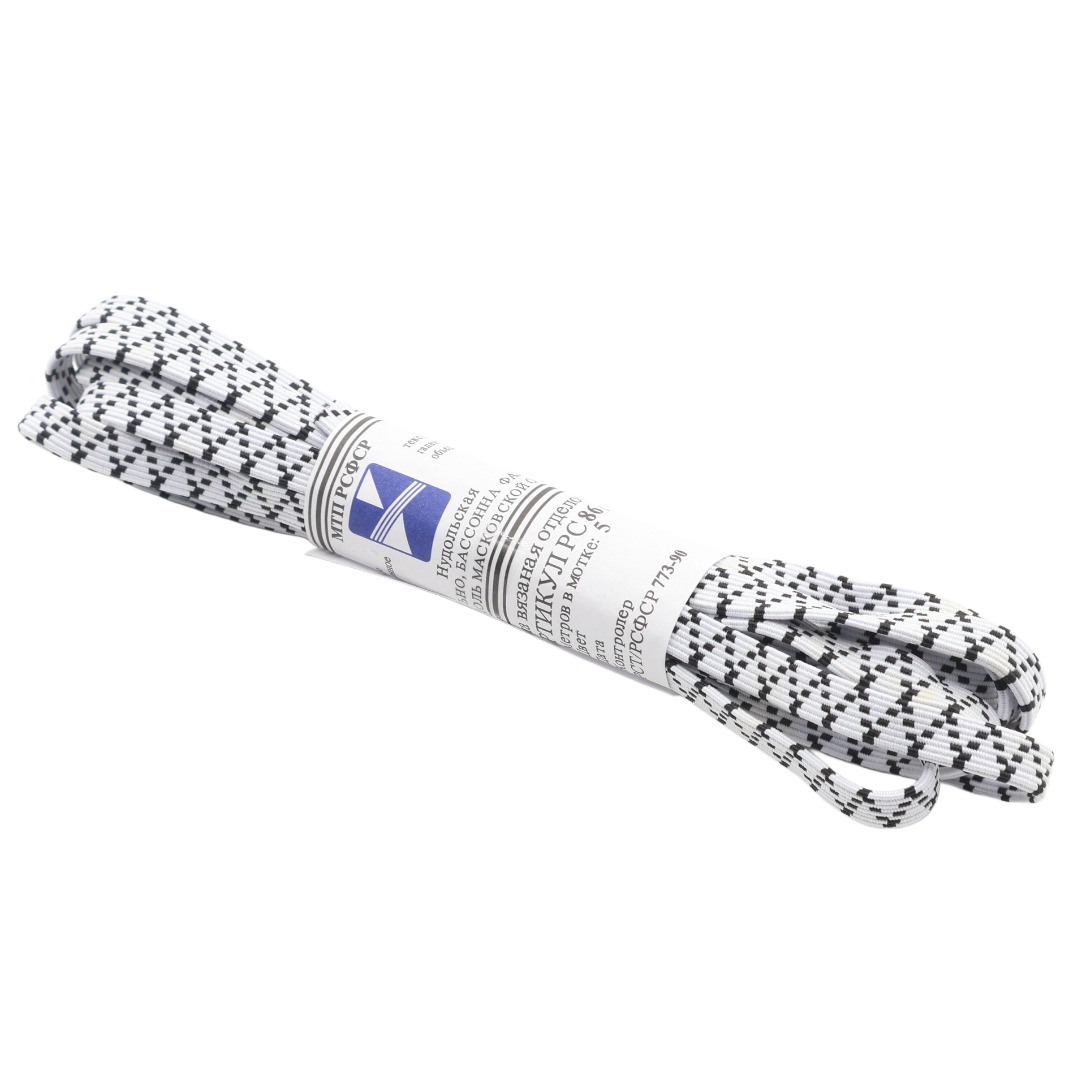 Резинка вязаная M19-85-1, белый c узором, 5 м