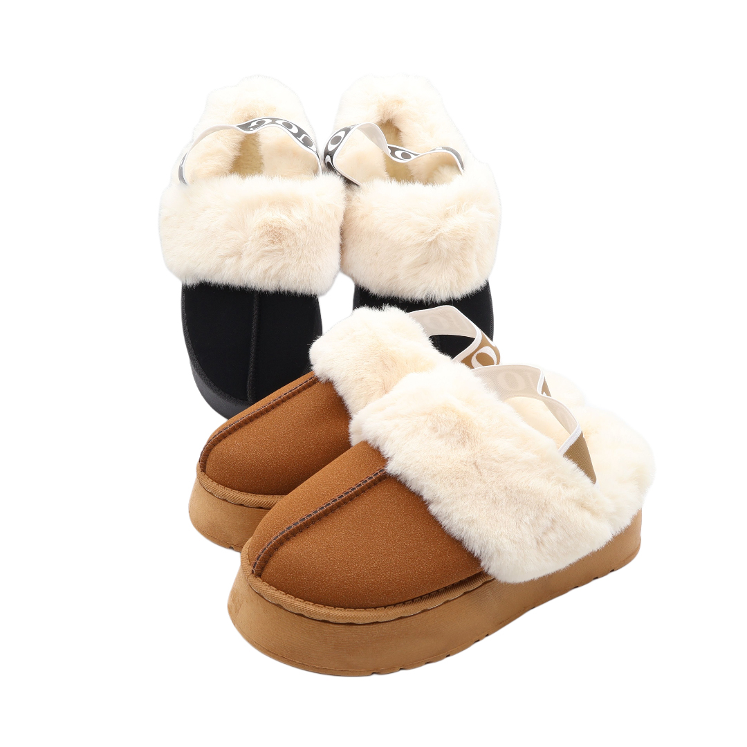 Papuci pentru dame M26-458 cu elastic și blăniță, textil Nubuc, talpa EVA, multicolor, mărimea 36 - 41 - thumbs image 2