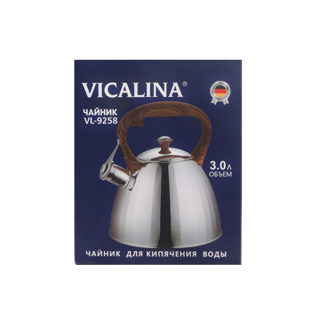 Ceainic Vicalina VL-9258, oțel inoxidabil, mâner imprimeu lemn, 3 l - thumbs image 2