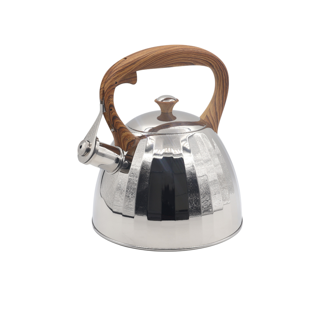 Ceainic Vicalina VL-9258, oțel inoxidabil, mâner imprimeu lemn, 3 l