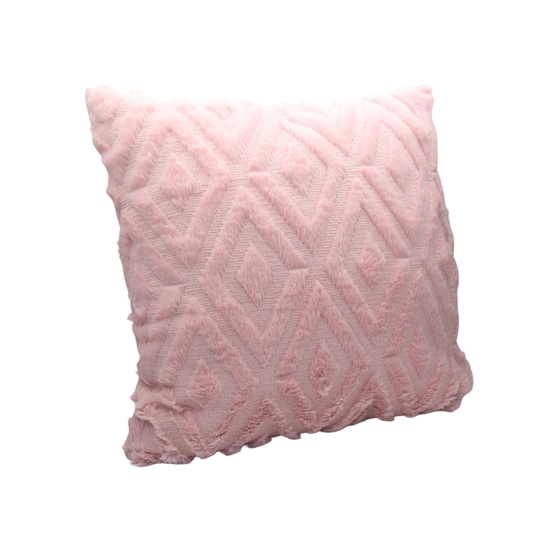 Pernă decorativă KS-03, poliester, multicolor, 42x42 cm - Roz