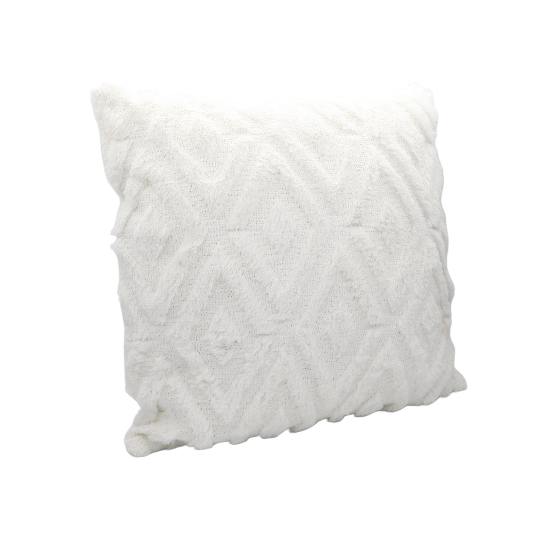 Pernă decorativă KS-03, poliester, multicolor, 42x42 cm - Alb
