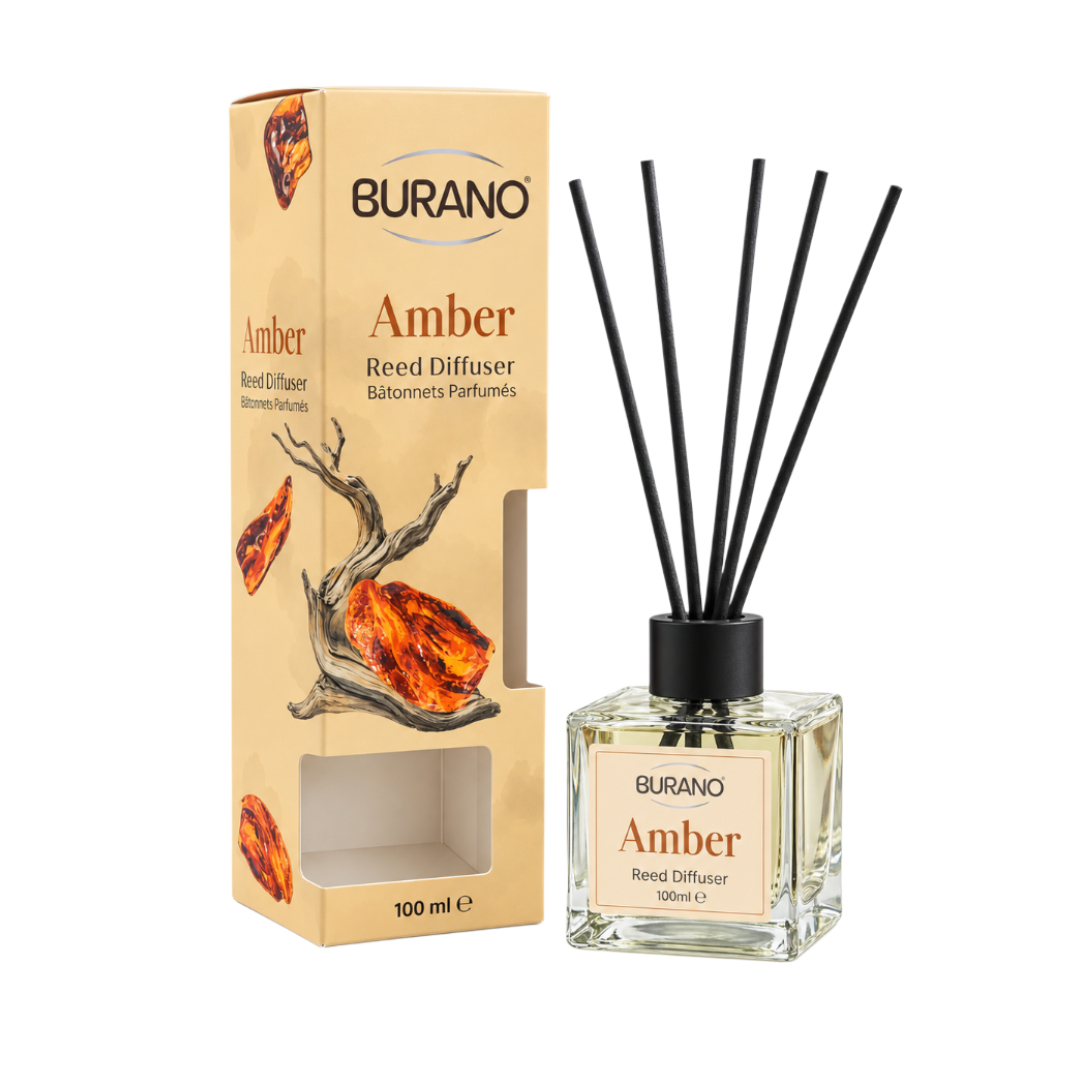 Difuzor de aromă BURANO "Amber", 100 ml, maro deschis