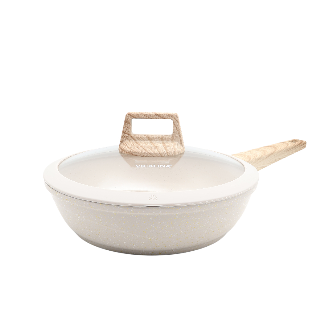 Tigaie Vicalina VL-0524, acoperire ceramică, 24 cm, cu capac, 2.3 L