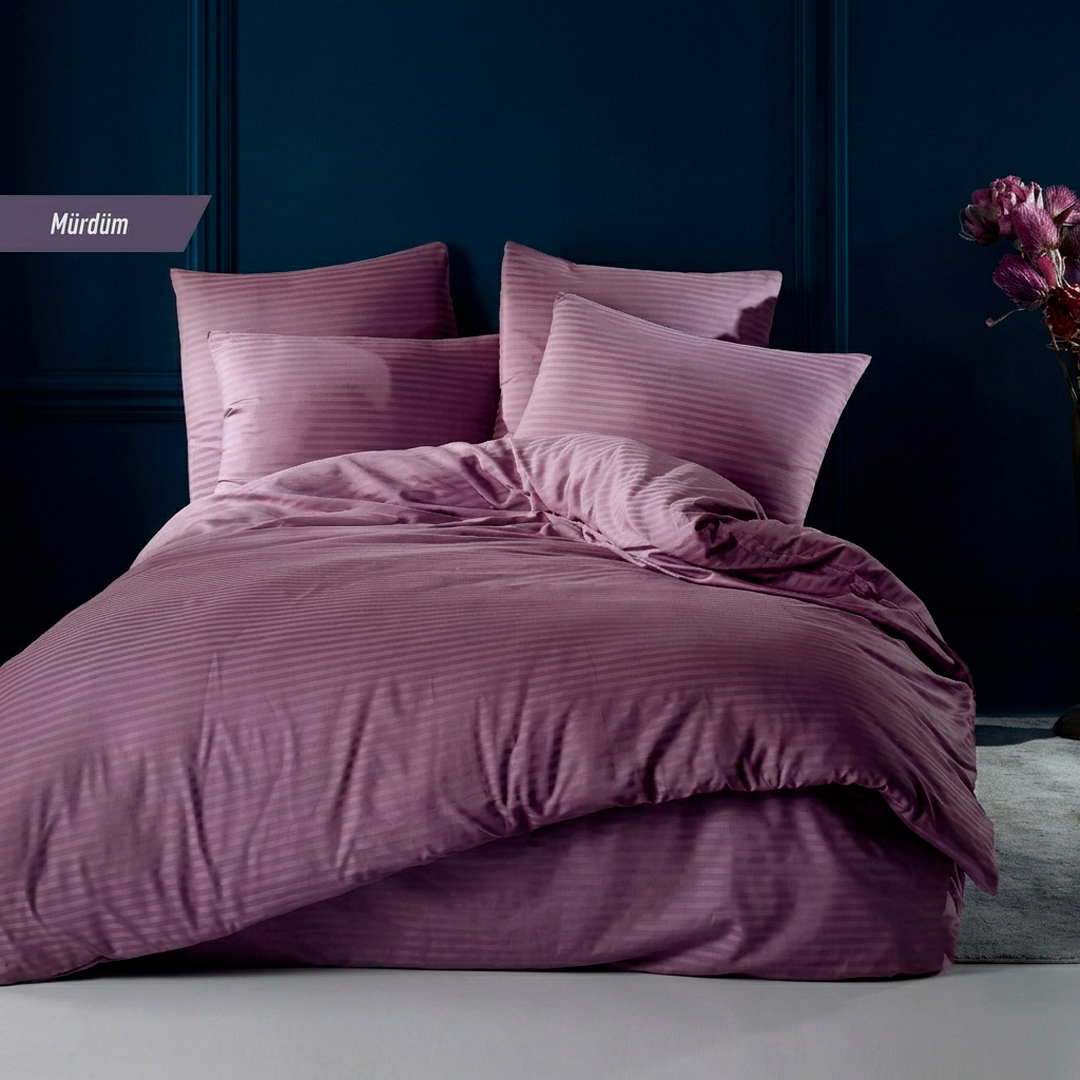Lenjerie de pat IPECKE, Deluxe Satin, 200 x 220 cm, 4 piese - Mürdüm