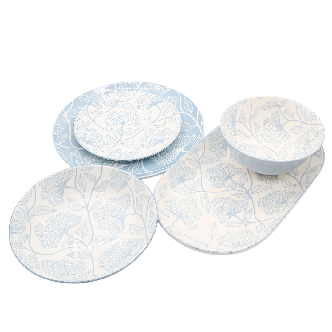 Farfurie Gupan M26-151, ceramică, imprimeu floral albastru, 19 cm - thumbs image 3