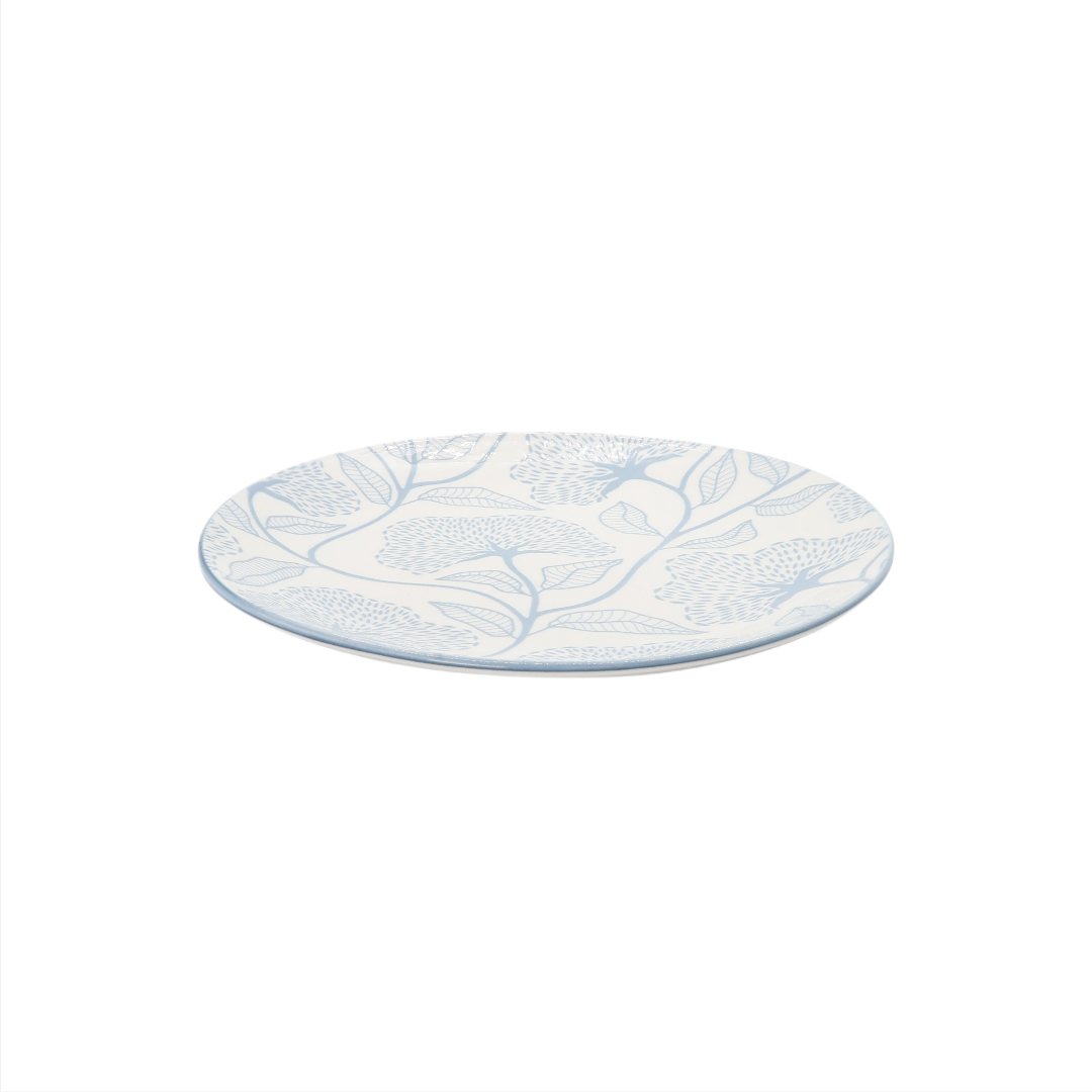 Farfurie Gupan M26-151, ceramică, imprimeu floral albastru, 19 cm