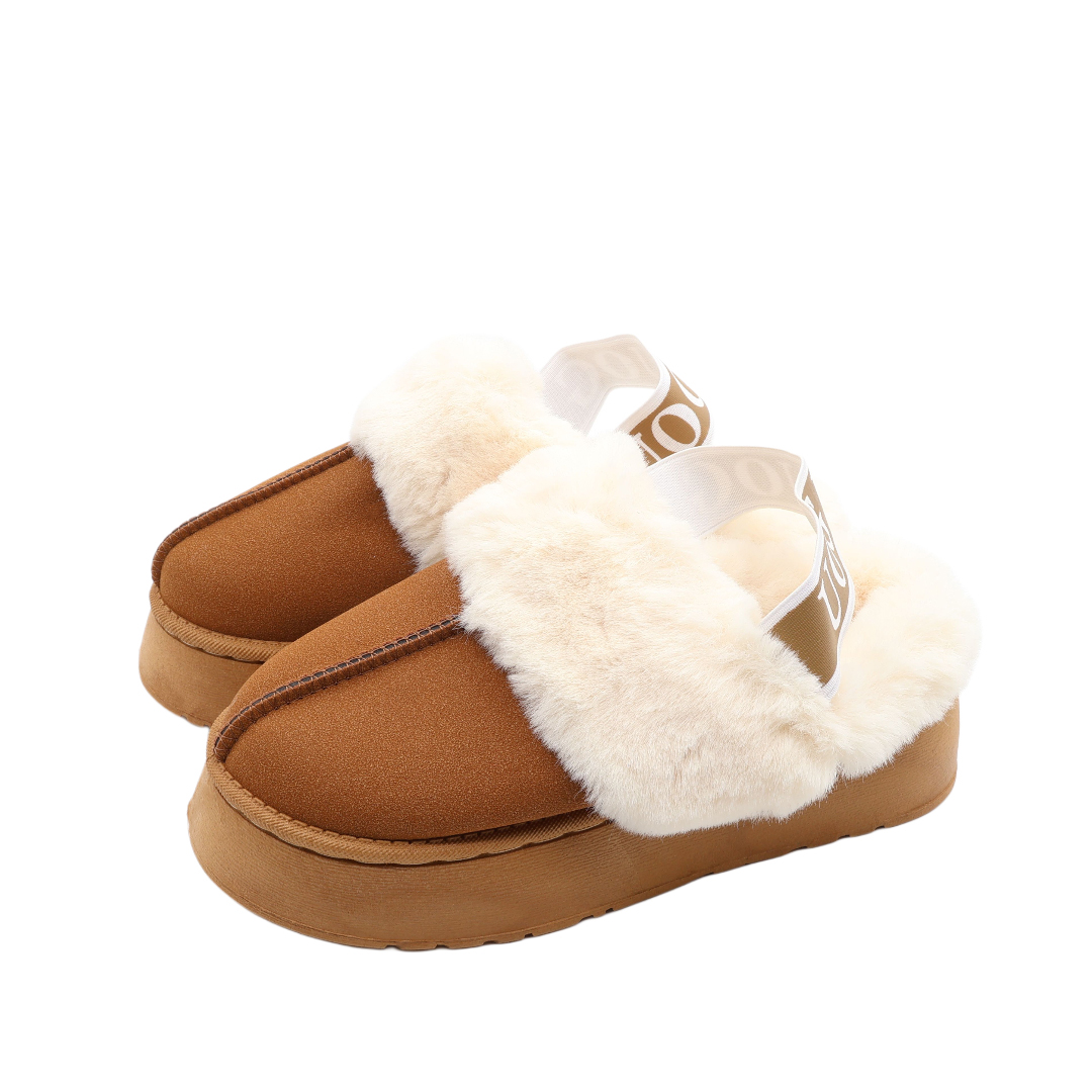 Papuci pentru dame M26-458 cu elastic și blăniță, textil Nubuc, talpa EVA, multicolor, mărimea 36 - 41 - thumbs image 1