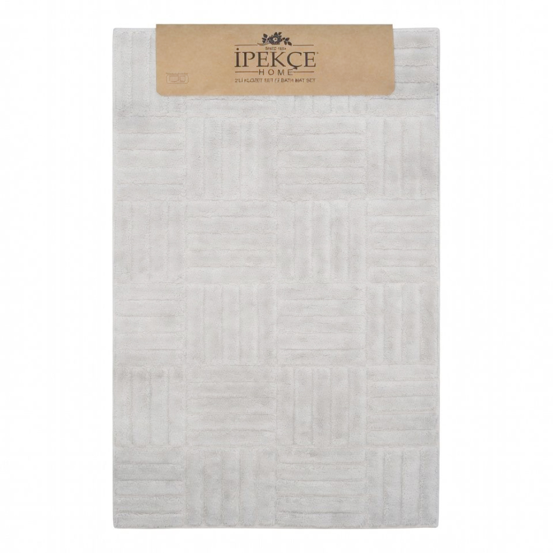 Covor baie IPEKCE, Museum, 2 piese, 50 × 60 cm / 60 × 100cm - Gri