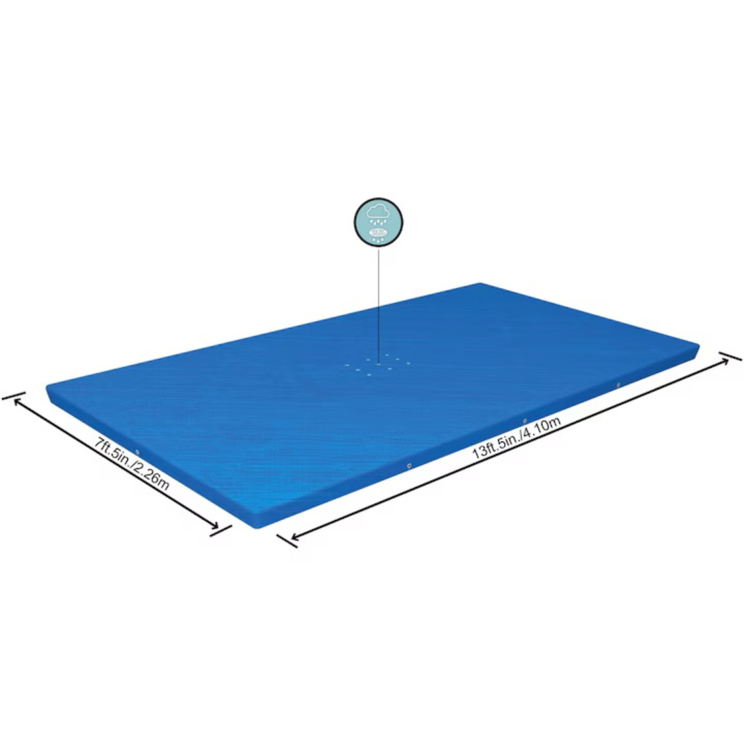 Prelată pentru piscină Bestway, M25-79, albastră, 4.10 m x 2.26 m, polietilenă, orificii de drenaj și sfoară de fixare - thumbs image 2
