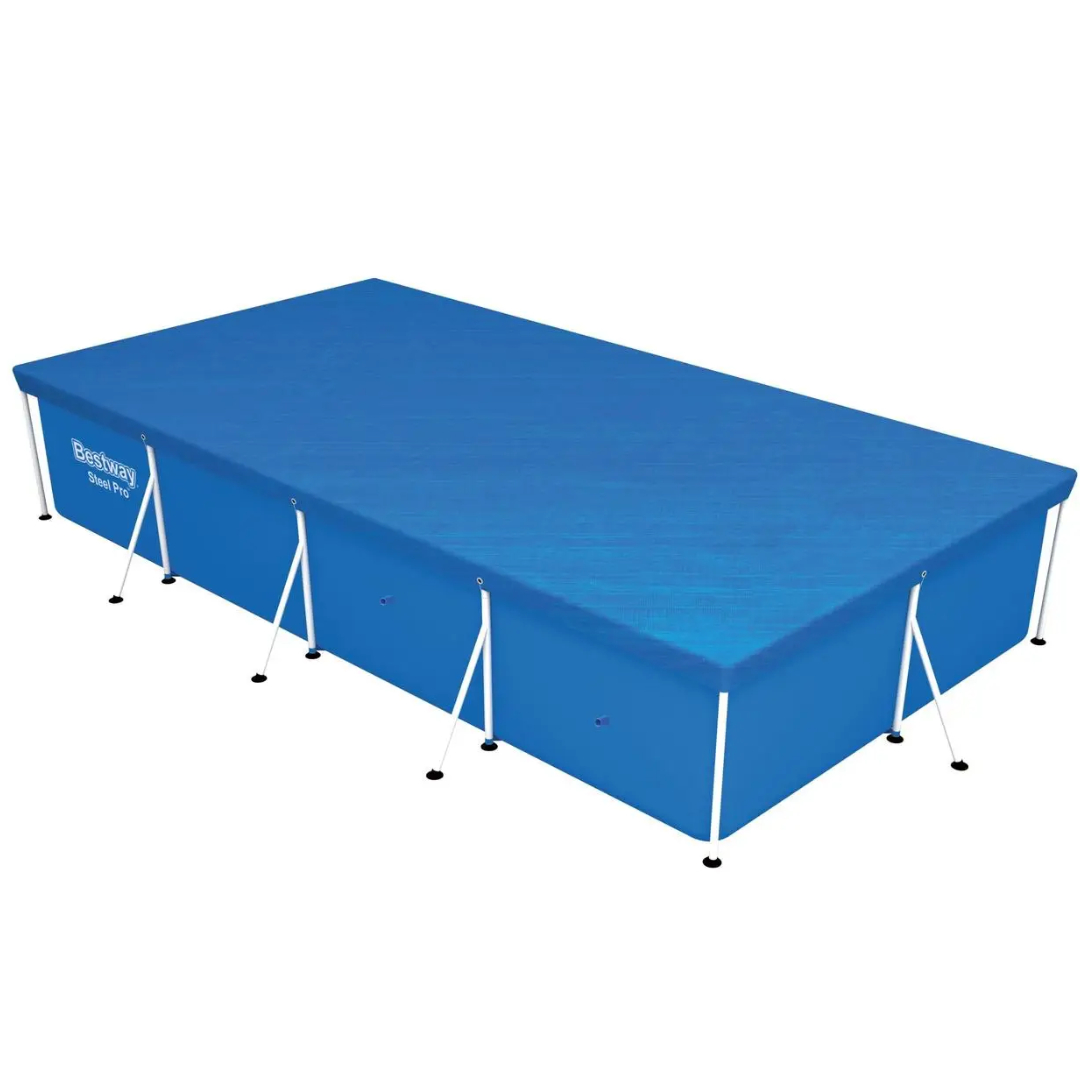 Prelată pentru piscină Bestway, M25-79, albastră, 4.10 m x 2.26 m, polietilenă, orificii de drenaj și sfoară de fixare