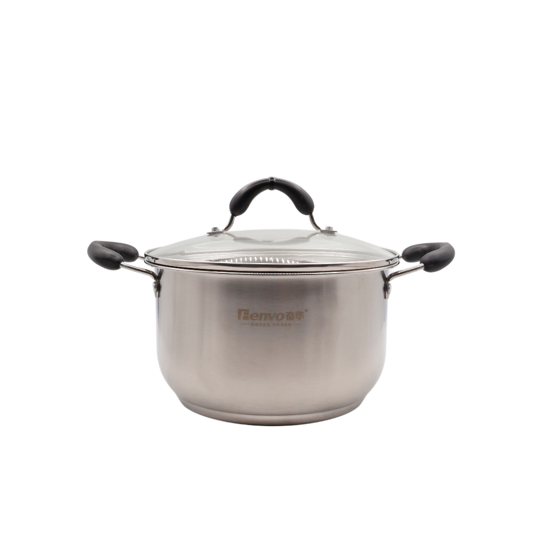 Cratiță Fenvo M13-312, oțel inoxibil, 24 cm, 6.1 L, cu capac, mânere termoizolate
