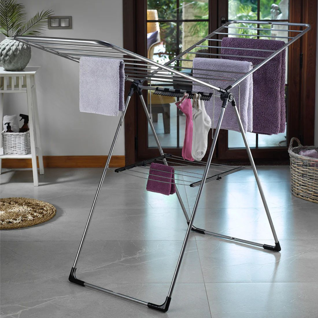 Uscător de rufe PETRA M-101, metal, argintiu, cu 2 nivele, capacitatea de 20 m, - thumbs image 2