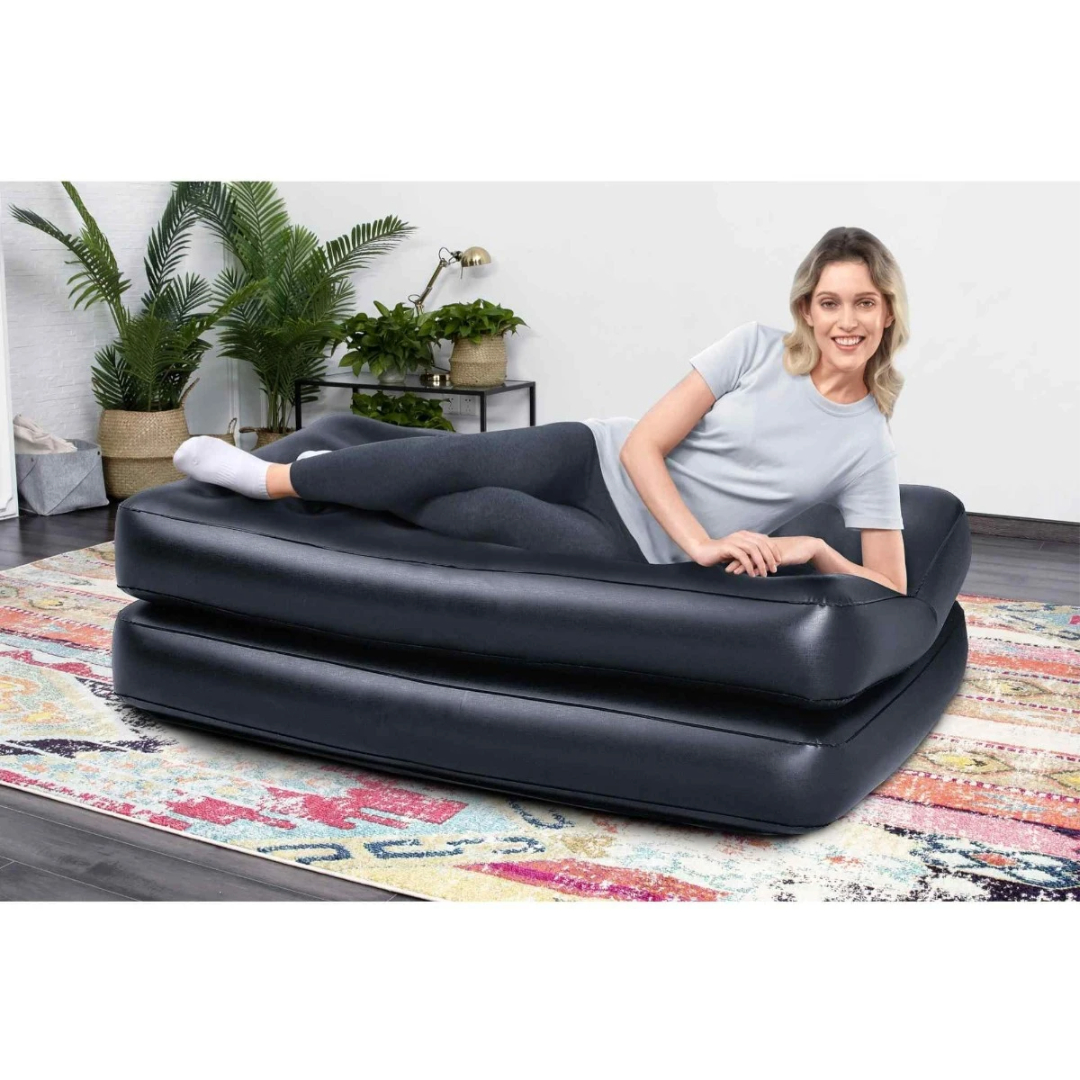 Canapea gonflabilă 5 în 1 Bestway M25-93, interior și aer liber, negru, PVC, 1.88 m x 1.52 m x 64 cm, greutatea maximă 300 kg - thumbs image 7