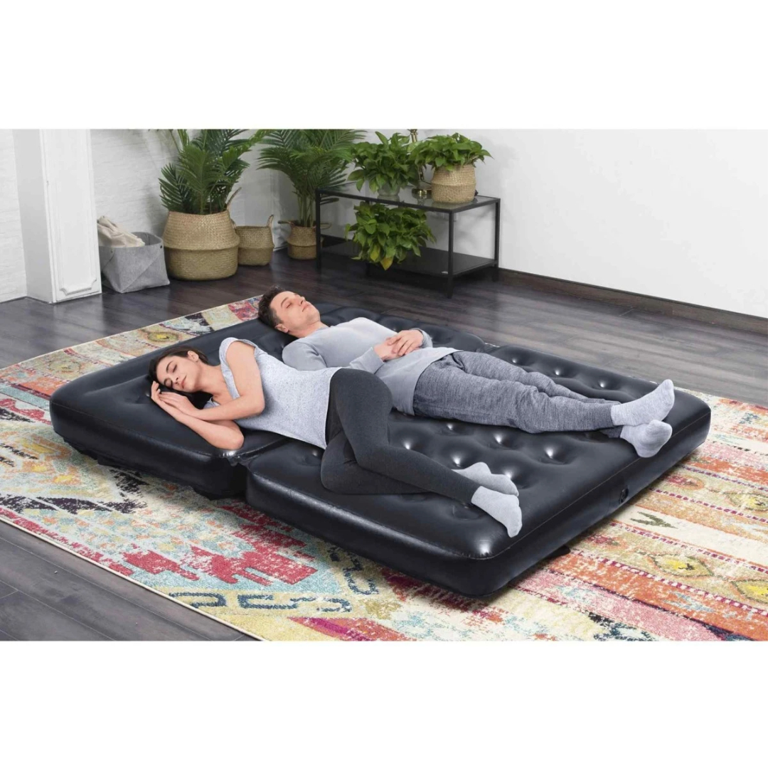 Canapea gonflabilă 5 în 1 Bestway M25-93, interior și aer liber, negru, PVC, 1.88 m x 1.52 m x 64 cm, greutatea maximă 300 kg - thumbs image 6