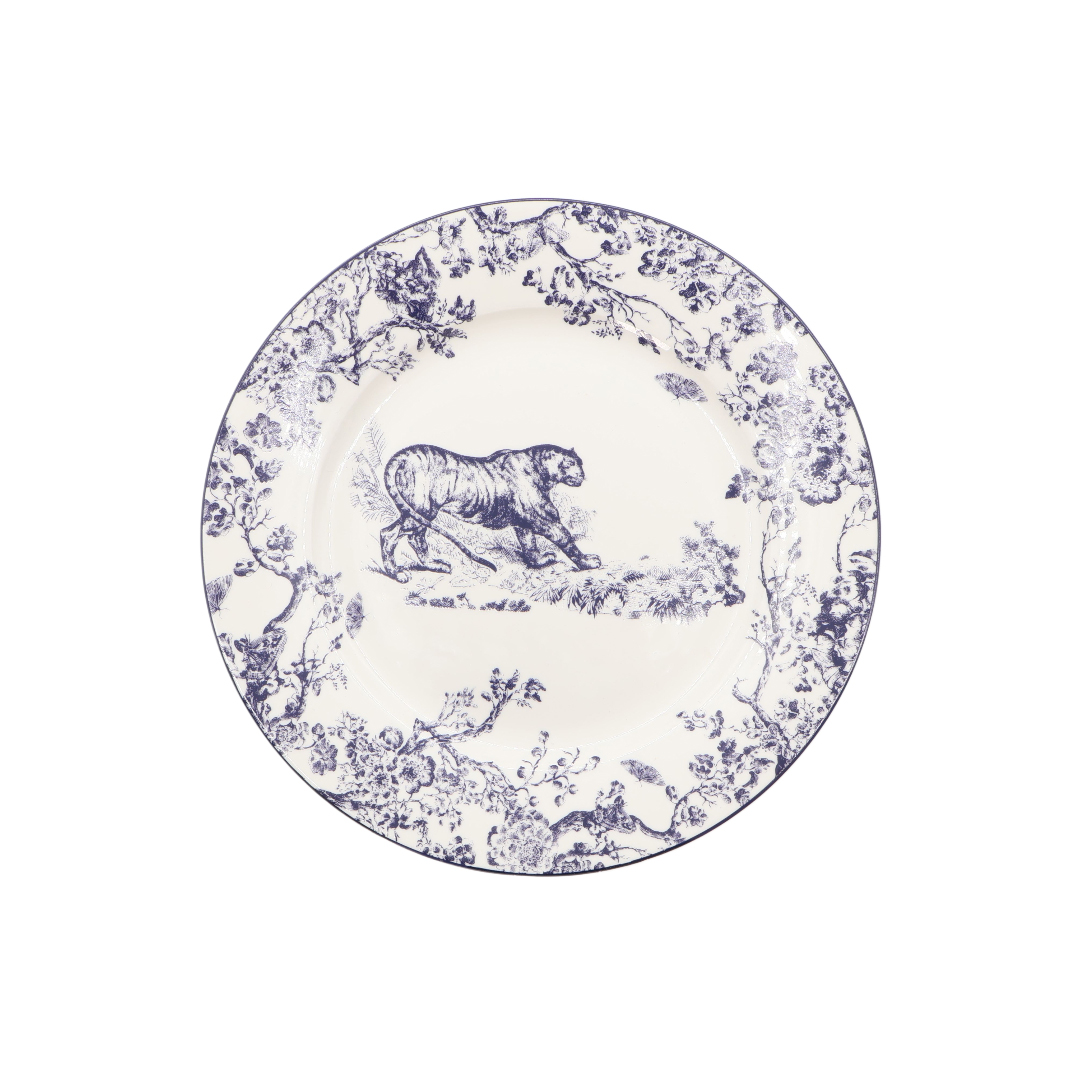 Farfurie vintage M24-2, ceramică, imprimeu cu tigru, 1.9 cm x 20.7 cm - thumbs image 2