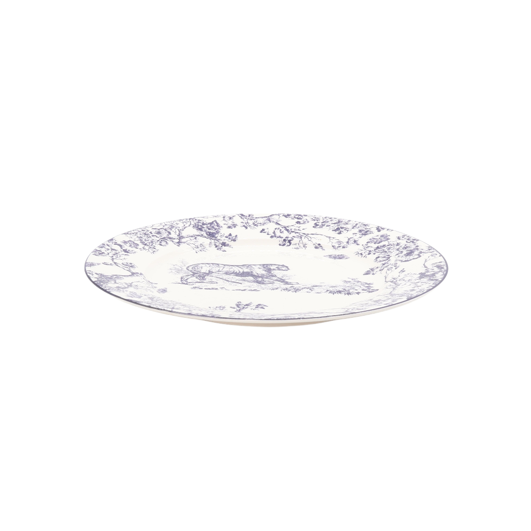 Farfurie vintage M24-2, ceramică, imprimeu cu tigru, 1.9 cm x 20.7 cm
