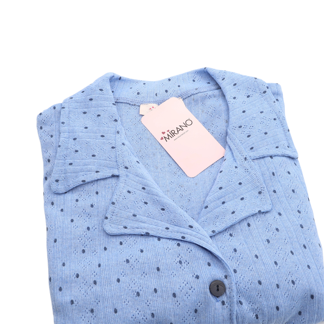 Pijama pentru dame Mirano, maiou cu pantaloni, 1710, albastră cu puncte negre, M-L-XL - thumbs image 2
