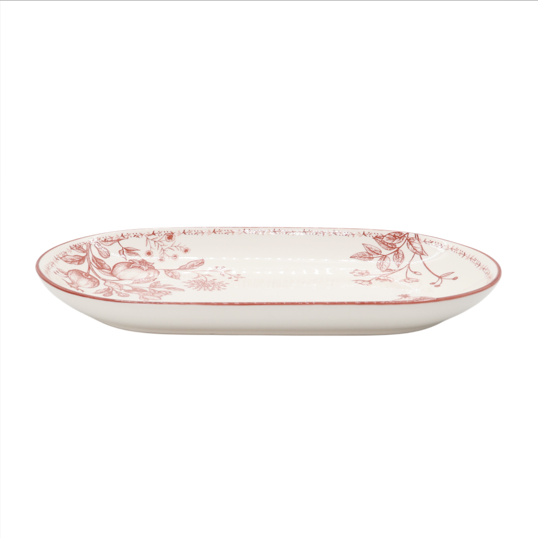Platou de servire Gupan M26-144, ceramică, imprimeu rodie, 32.5 x 18.5 cm - thumbs image 2