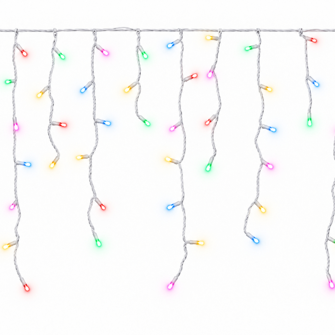 Ghirlandă țurțure M13-417-9M, multicolor, 9m x 50 cm, 400 lumini, fir alb