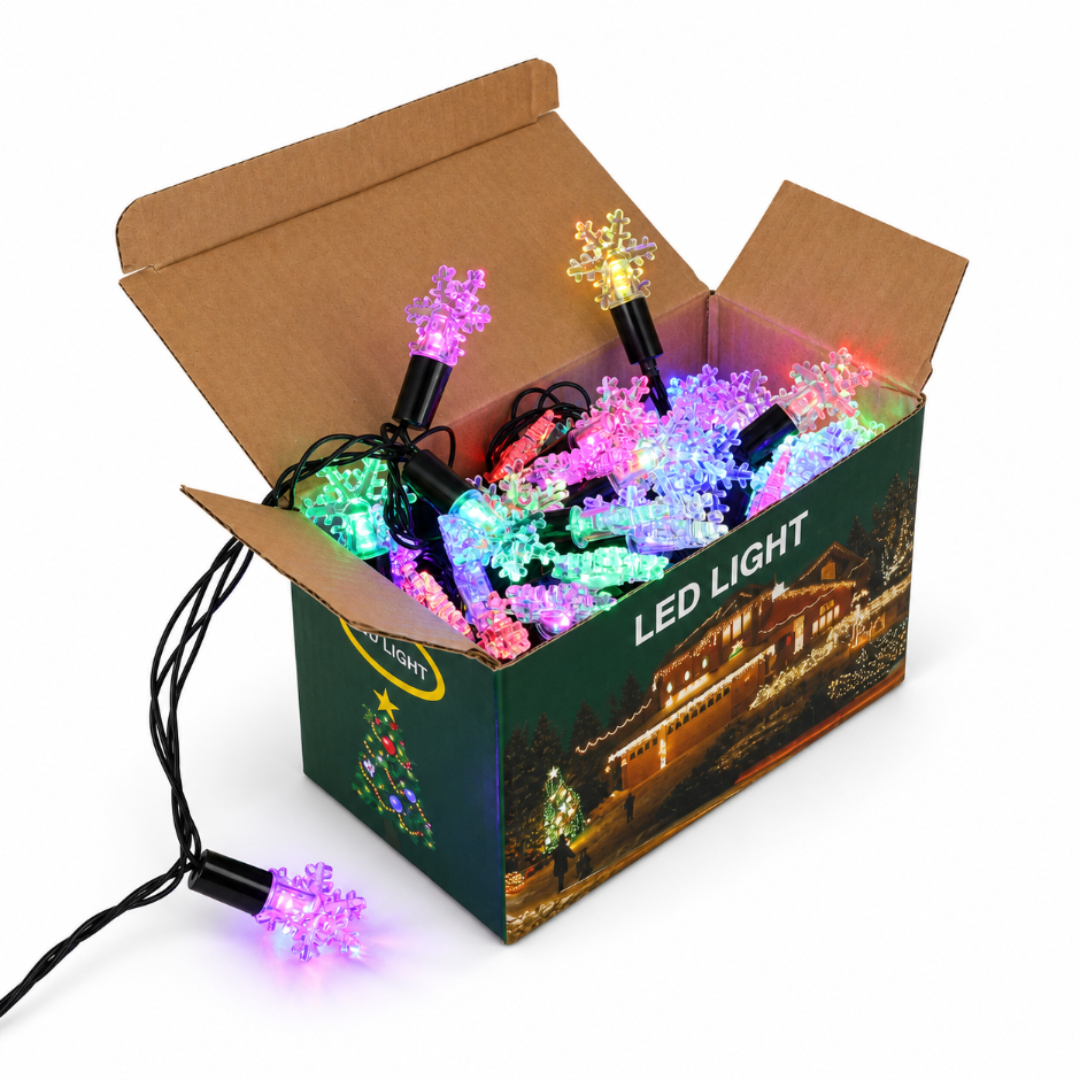 Ghirlandă fulg M13-407, lumină multicolor, 10 m, 60 luminițe led