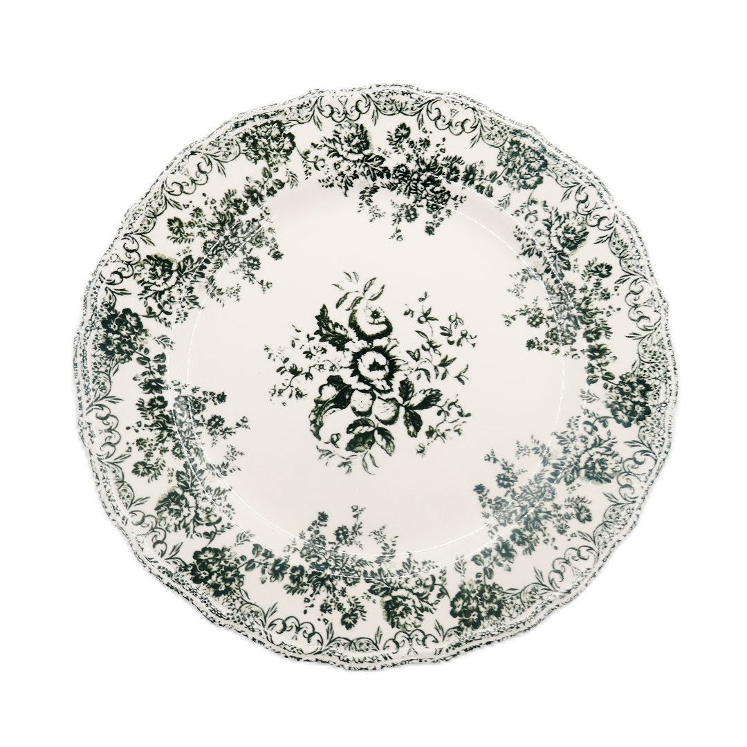 Винтажная тарелка BYFOMA M21-4, керамика, цветочный принт, 2.7x26.7 см - thumbs image 2