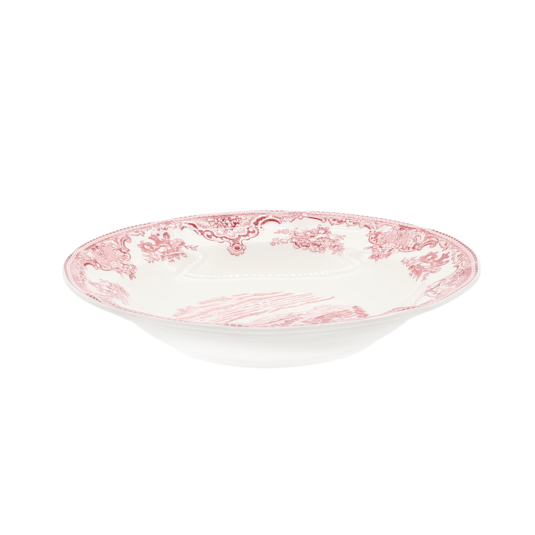 Farfurie vintage BYFOMA M21-11, ceramică, imprimeu cu castel, 3.4x22.1 cm