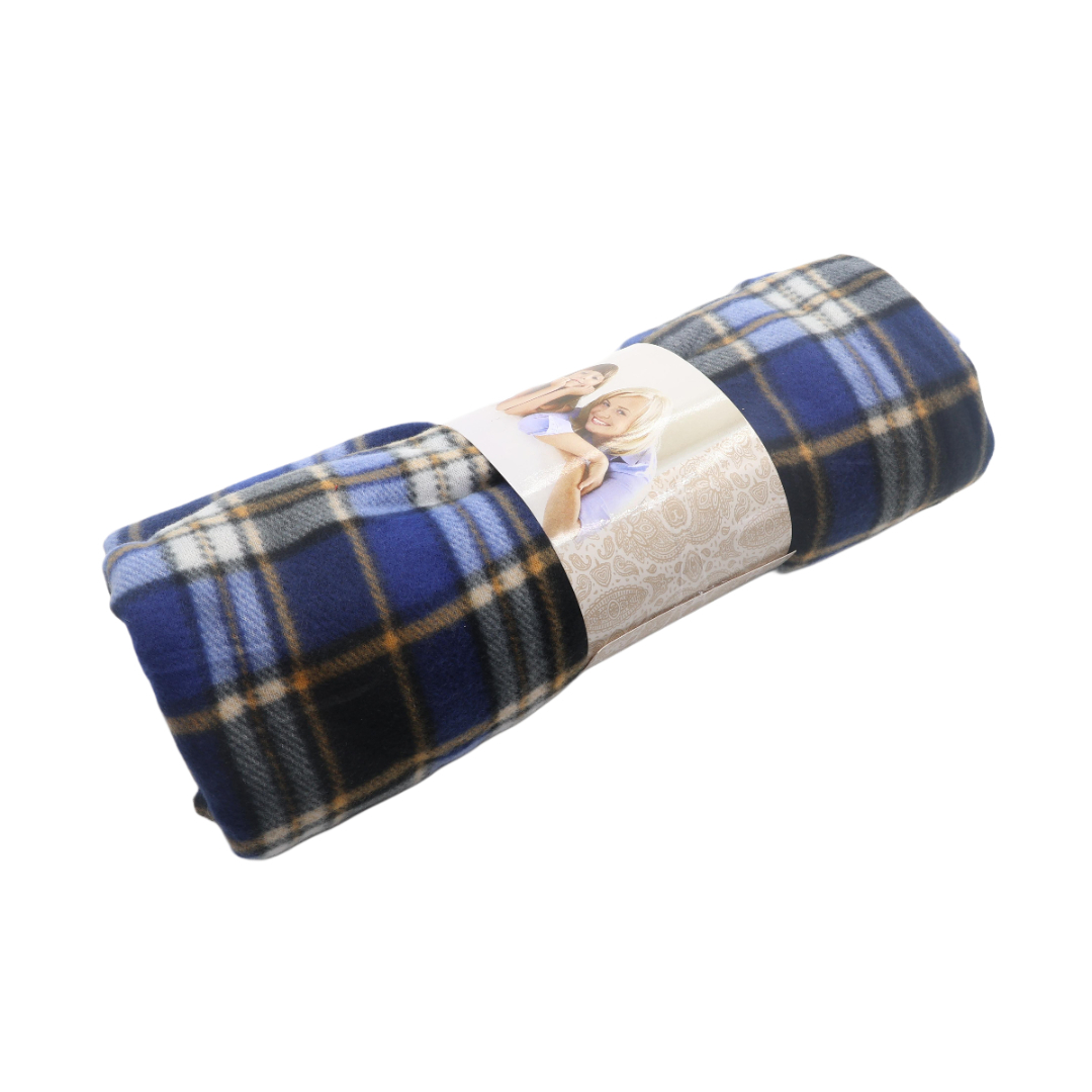 Cuvertură în carouri Mia M14-27, acril, multicolor, 200x150 cm - Albastru