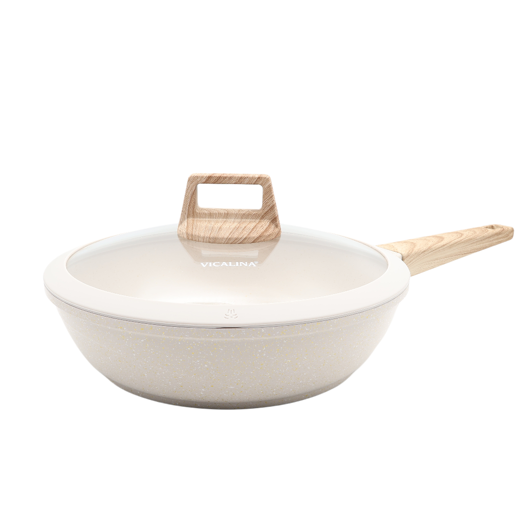 Tigaie Vicalina VL-0526, acoperire ceramică, 26 cm, cu capac, 2.9 L