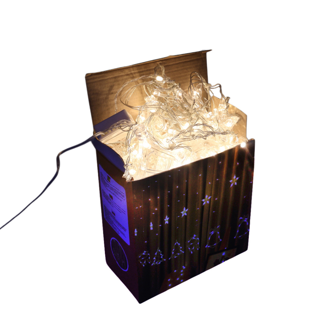 Ghirlandă XNH-025 cerb-brad-stele-clopoței, lumină caldă, 3 m