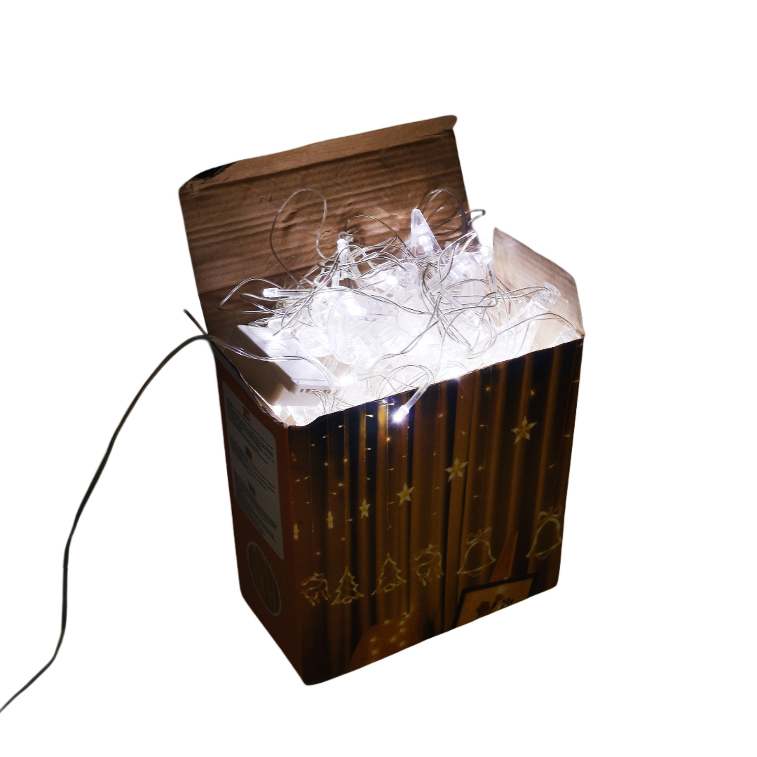 Ghirlandă XNH-026 cerb-brad-stele-clopoței, lumină rece, 3 m