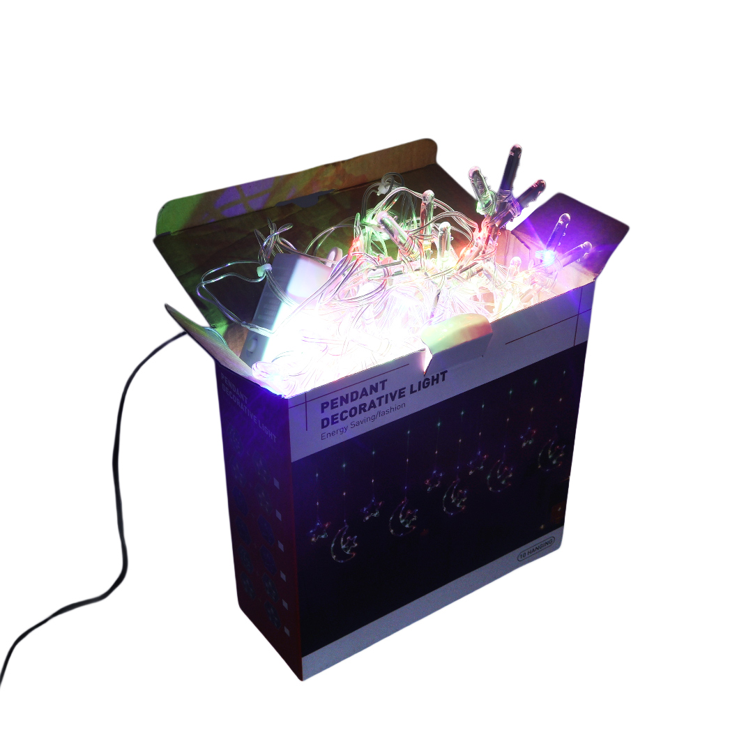 Ghirlandă M17-211 fulgi-stele, lumină multicolor, 300x60 cm