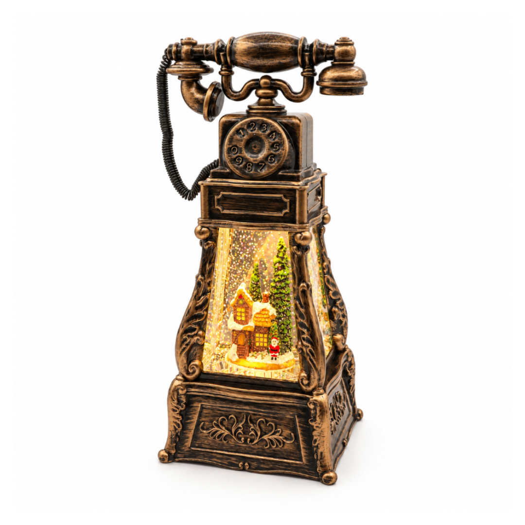 Decorațiune muzicală "Telefon" M26-54, LED, ninsoare, plastic, 11 x 11 x 27 cm