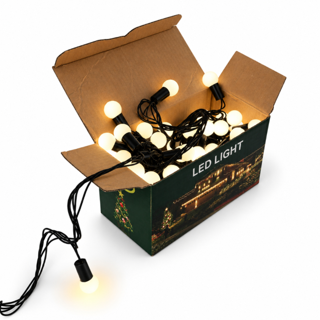 Ghirlandă bile M13-406-1, lumină caldă, 10 m, 60 luminițe led
