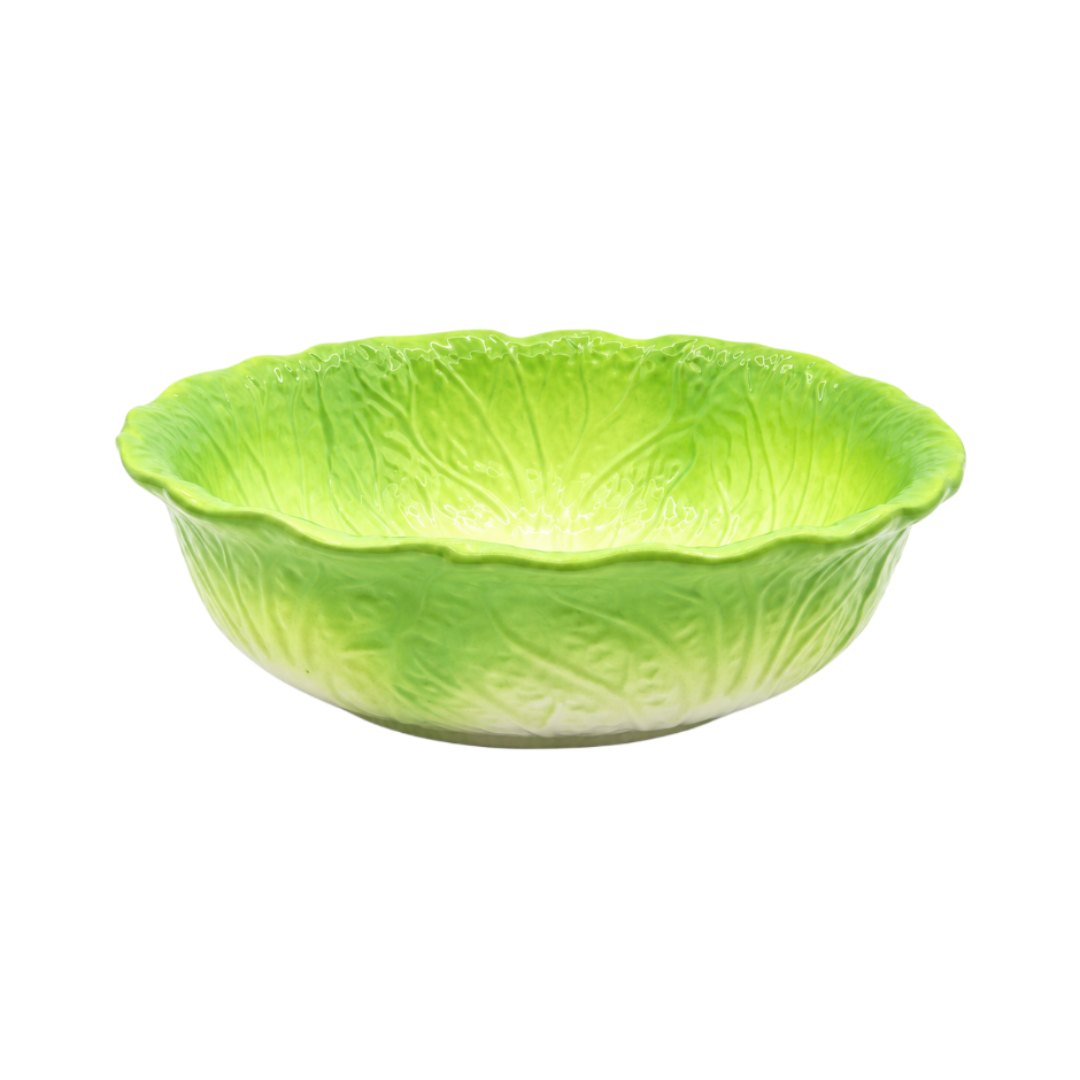 Salatieră "Varză" M26-215, ceramică, verde, 24 x 7.6 cm