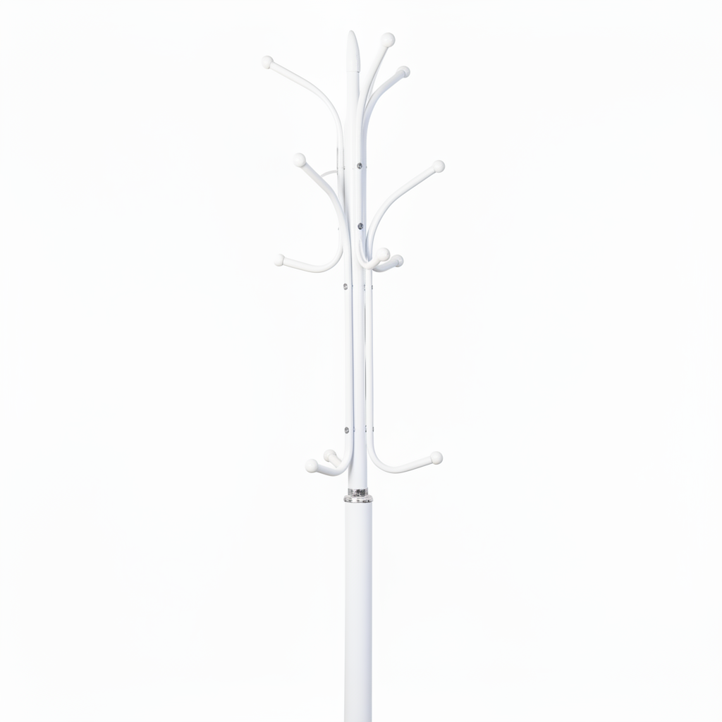Cuier de podea M25-51, alb, metal, 12 cârlige, 178 cm - thumbs image 2
