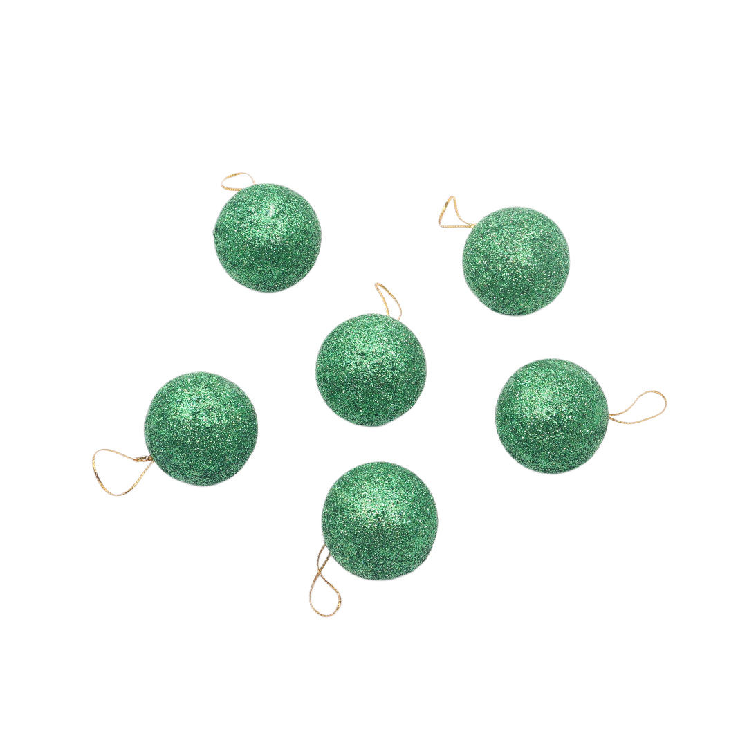M23-64 Globuri pentru brad, set-6 (1/330 buc) - Verde închis