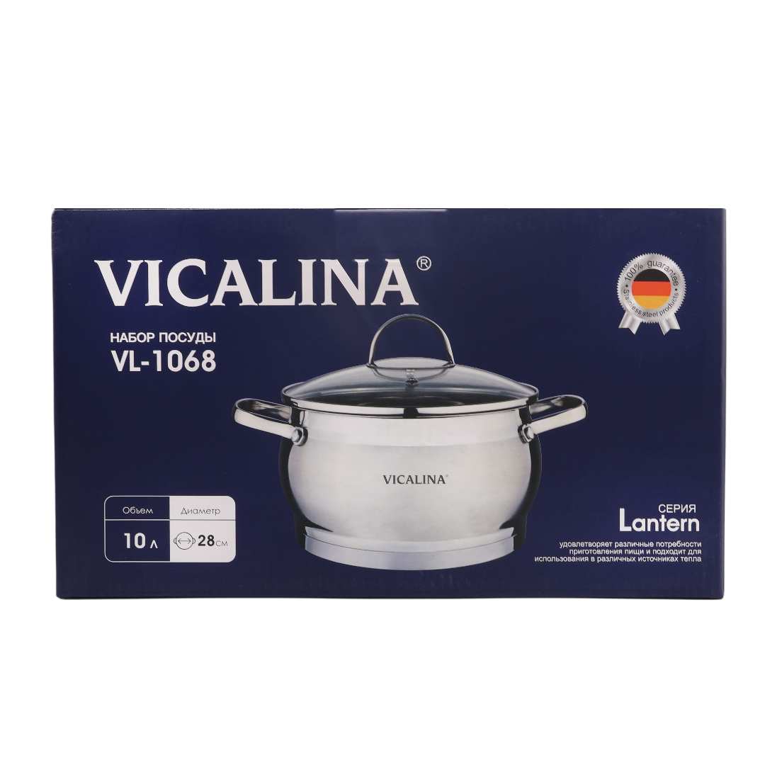 Cratiță Vicalina VL-1068, oțel inoxidabil , 28 cm, cu capac, 10 L - thumbs image 2