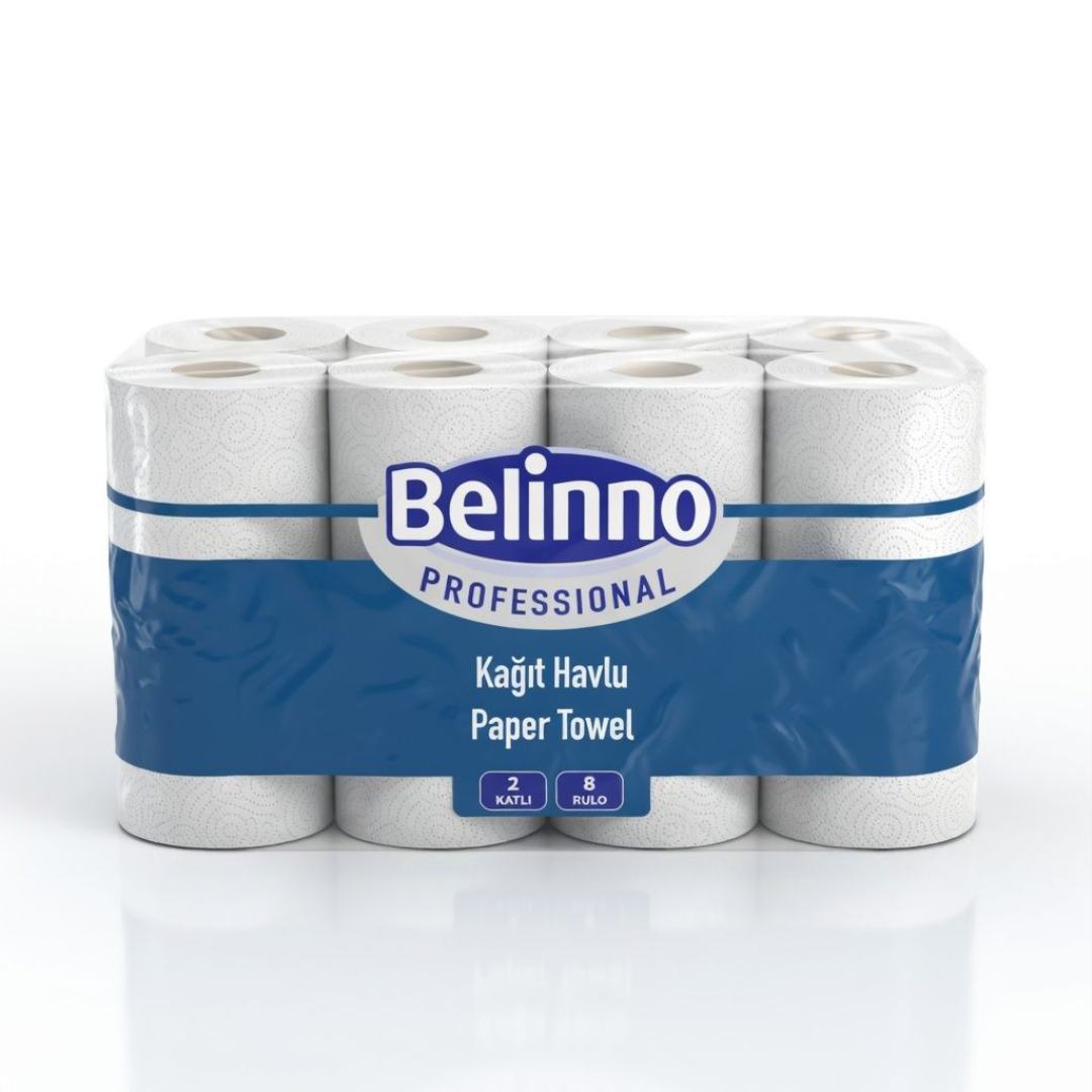 Prosoape de hârtie BELINNO, 8 role, 2 straturi